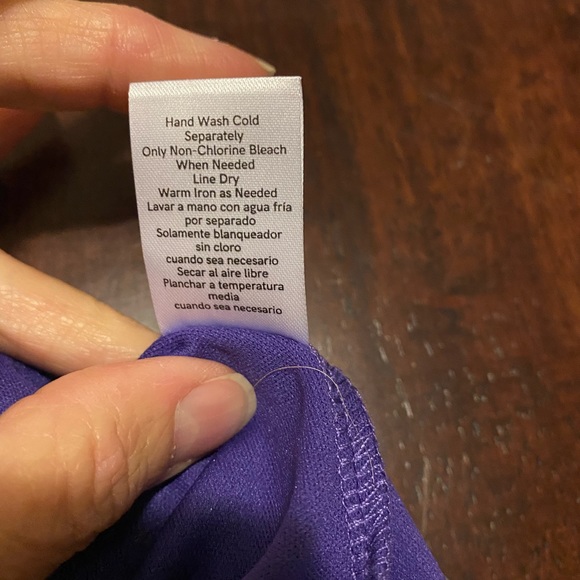 Venus purple deep V front and back with lace embroidered tunic top SZ 16 - Picture 4 of 6